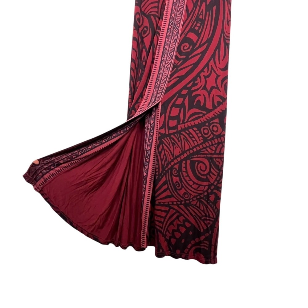 Soft Surroundings Womens Burgundy Tribal Print Sleeveless Maxi Dress Tall M - Picture 3 of 11